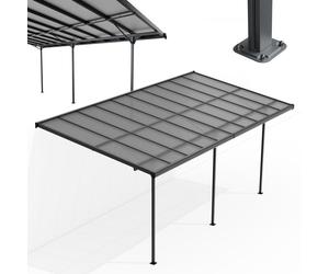 Juskys Pergola Borneo 6x3 m aluminium anthracite toit polycarbonate double paroi protection UV terrasse