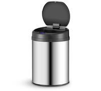 Juskys poubelle automatique avec capteur de 30 L - poubelle électrique, détecteur de mouvement, couvercle automatique, étanche, bague de serrage, cuisine - argenté