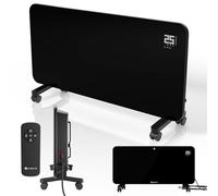 Juskys radiateur en verre 2000W - Noir, chauffage infrarouge mural ou sur pied, commande par application, écran LED, sécurité et télécommande