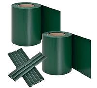 Juskys Rouleaux Brise-Vue en PVC pour clôtures à barreaux Doubles - 2 Rouleaux de 35 m, 60 Clips de Fixation - Film Anti-Regards pour clôture Protection visuelle Protection Contre Le Vent - Vert