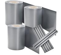 Juskys Rouleaux brise-vue en PVC pour clôtures à barreaux doubles - 3 rouleaux de 35 m, 90 clips de fixation - film anti-regards pour clôture protection visuelle protection contre le vent - gris clair