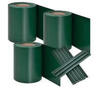 Juskys Rouleaux brise-vue en PVC pour clôtures à barreaux doubles - 3 rouleaux de 35 m, 90 clips de fixation - film anti-regards pour clôture protection visuelle protection contre le vent - vert