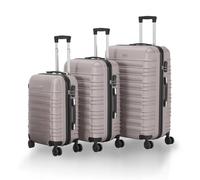 Juskys Set valises rigides 3 pièces - Valises de Voyage avec roulettes 360°, Serrure à Code, poignée télescopique - ABS - Champagne