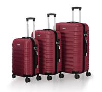 Juskys Set valises rigides 3 pièces - Valises de Voyage avec roulettes 360°, Serrure à Code, poignée télescopique - ABS - Rouge
