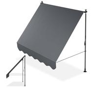 Juskys Store Banne Manuel Kapstadt 200x120 cm - Store Extérieur Réglable, sans Perçage, Imperméable, Résistant UV, Verticale & Diagonale - Gris