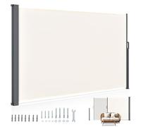 Juskys Store latéral 160 x 300 cm Extensible et Opaque, Brise-Vue pour Balcon, terrasse et Jardin, Auvent latéral avec Support Mural, Protection Solaire en Acier & Tissu Impermeable - Beige