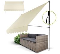 Juskys Store parasol Kapstadt 300x120 cm beige bras articulé réglable sans perçage UV imperméable vertical diagonal