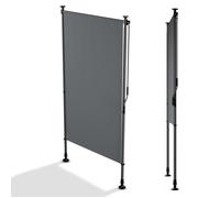 Juskys Store Vertical Barbados 100x310 cm - Store à Pince Extensible, Protection Solaire & Visuelle, Résistant aux Intempéries & UV, Déperlant - Gris