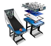 Juskys Table Multi-Jeux Ballzauber 5-en-1 - Table Pliante pour Enfants avec 5 Tables : ping-Pong, Baby-Foot, Billard, Hockey & Basket