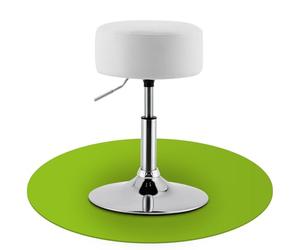 Juskys Tabouret de Coiffeuse Tonia, réglable en Hauteur de 49 à 64 cm, Ergonomique, Rond de 33 cm, Tabouret rembourré avec revêtement en Simili Cuir Blanc
