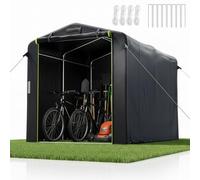 Juskys® Tente à Outils M - Garage à vélos d'extérieur de 6,2 m³ avec fenêtre et Porte, 220 x 160 x 175 cm, bâche imperméable et Armature métallique, abri de Jardin