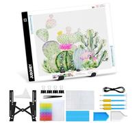 JUSONEY Table Lumineuse A4 pour Diamond Painting - Accessoires Dimmable Light Pad pour Dessin, Esquisse, Animation - Set pour Enfants et Adultes