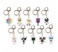JUSONGKWCP 10 Pcs Porte Clés World pour Dandys Jeu d'horreur Figurine Dandys Keychain Pendentifs Decor Acrylique Porte Clef Set
