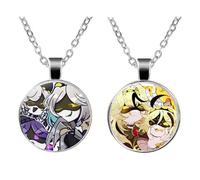 JUSONGKWCP 2 Pcs Collier Murders Uzi Cyn N V J, Collier Fashion Cartoon Accessoires De Costume, Pendentif Murders Uzi Bijoux, Chaîne En Métal Pour Les Fans (Argenté-2)