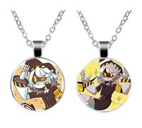 JUSONGKWCP 2 Pcs Collier Murders Uzi Cyn N V J, Collier Fashion Cartoon Accessoires De Costume, Pendentif Murders Uzi Bijoux, Chaîne En Métal Pour Les Fans (Argenté-5)