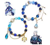 JUSONGKWCP 2 Pcs Gen Shin Neuvillette Furina Bracelet, Bracelet En Perles De Verre Bijoux Fantaisie, Neuvillette Furina Cosplay Accessories