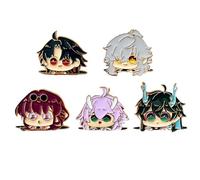 JUSONGKWCP 5 Pcs Honkais Stars Rail Enamel Pin Broche, Jeux Figurine DanHeng Kafuka JingYuan Métal Badge, Honkais Stars Rail Cosplay Accessoires Sac Decor