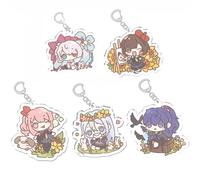 JUSONGKWCP 5 Pcs Porte Clés Colorful Sekais Rui Project Jeux Figurine Mizuki Sekais Rui Keychain Pendentifs Decor Acrylique Porte Clef Set