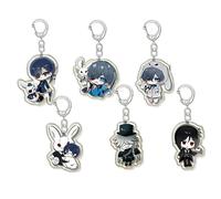 JUSONGKWCP 6 BlackButlers Porte Clés Anime Figurine Cosplay Accessoires BlackButlers Mignon Acrylique Keychain
