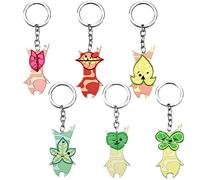 JUSONGKWCP 6 Pcs Porte Clés Zalelda Echoes Wisdom Koroks Jeu Tears Kingdom Figurine Koroks Keychain Pendentifs Decor Métal Porte Clef Set