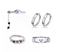 JUSONGKWCP Bague Anime JJKS, 5 Anneau D'accessoires RyomenSukuna OkkotsuYuta SatoruGojo Figurine Cosplay, Anneau Réglable Avec Ouverture, Ensemble De Bagues Pour Fans