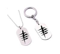 JUSONGKWCP Dead By Daylights Collier Porte-clés 2 Pièces, Jeux Dead Daylight Logo Keychain Pendentif Set, Bijoux En Métal Men Women
