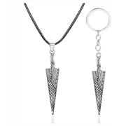 JUSONGKWCP Hollow Knights Collier Porte-clés 2 Pièces, Jeux Hollow Knights Pure Nail Key Chain Pendentif Set, Bijoux En Métal Acier Inoxydable (2pcs)