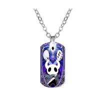 JUSONGKWCP Hollow Knights Collier The Knight Figurine Cosplay Accessoires Pendentif Hollow Knights Bijoux Chaîne En Métal Pour Les Fans (Silver - 3)