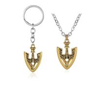 JUSONGKWCP JoJoAdventure Arrow Collier Porte-clés 2 Pièces, Anime Figurine Cosplay Keychain Pendentif Set (Multicolor-2PCS)