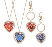 JUSONGKWCP Link Echoes Wisdom Collier Porte-clés 4 Pièces, Jeux Tears Kingdom Squelette En Pierre Précieuse Keychain Pendentif Set, Bijoux En Métal Pour Les Fans