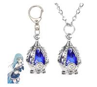 JUSONGKWCP Madoka Magica Collier Porte-clés 2 Pcs, Anime Figurine Kaname Madoka Cosplay Accessoires, Madoka Magica Soul Gem Bijoux Cinq Couleurs Pendentif (blue)
