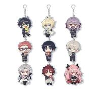 JUSONGKWCP SeraphsEnd Porte Clés Anime Figurine Cosplay Accessoires SeraphsEnd Acrylique Keychain 9 Set