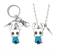 JUSONGKWCP The Knight Collier Porte-clés 2 Pièces, Jeux Hollow Knights Pure Nail Keychain Pendentif Set, Bijoux En Métal Pour Les Fans (2pcs)