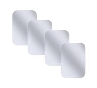 Juspota 4 Pièces Plaque Metallique Telephone, Plaques de métal Minces avec Adhésif pour Support Téléphone Voiture Magnétique Aimant Telephone Voiture, Argent 4 Rectangles
