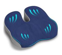 Juspota Coussin Coccyx, Coussin Chaise Bureau, Coussin Ergonomique Assise pour Voiture Gaming, Coussin de Siège pour Soulager la Pression et Les Douleurs des Hanches et de la Sciatique - Bleu Marine