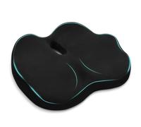 Juspota Coussin Coccyx, Coussin Sciatique, Coussin Ergonomique Assise, Coussin Chaise Bureau, Coussin en Mousse à Mémoire de Forme, Coussin Antidérapant pour Voiture, Bureau, Noir