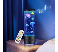 Juspota Lampe Méduse avec 12 Bruit Blanc & Haut-parleur Bluetooth, Jellyfish Lamp avec 10 Couleurs & Télécommande, Lampe Meduse Lumineuse Aquarium pour Enfants & Adultes, Noir