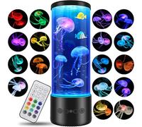 Juspota Lampe Méduse, Jellyfish Lamp avec 17 Couleurs & Télécommande, Lampe Meduse Lumineuse Aquarium pour Enfants & Adultes