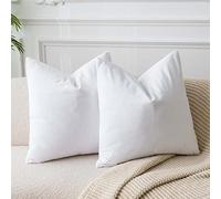 JUSPURBET Housses de Coussin en Velours Blanc 45x45 cm Lot de 2 pour Salon Canapé Chambre Carrées Solides Douces avec Zip Invisible