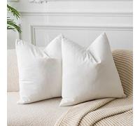 JUSPURBET Lot de 2 Housses de Coussin décoratives en Velours Doux pour canapé-lit, Sofa, 66 x 66 cm, Blanc crème