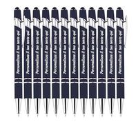 Jusqu'à 300 stylos à bille, stylo à bille tactile 2 en 1 personnalisé avec nom ou message pour anniversaire, remise des diplômes, mariage, stylo à bille rétractable personnalisé de 0,5 mm - 12Pièces