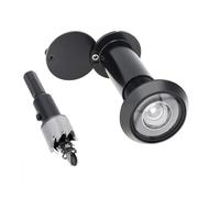 Jusqu'à l'œil de porte, Judas de porte en laiton massif 16 mm noir for 1,57 à 2,56 pouces avec couvercle confidentialité et foret