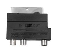 jussming Convertisseur adaptateur péritel vers AV, câble convertisseur péritel 21 broches vers 3 RCA audio vidéo avec interrupteur manuel pour lecteurs HDTV DVD VCR