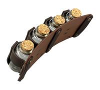 jussming Ensemble ceinture médiévale d'alchimie avec 4 bouteilles - Harnais de taille en cuir synthétique inspiré des Vikings avec boucles et rivets en métal pour cosplay, foires de la Renaissance