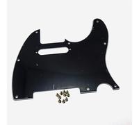 jussming Pickguard de guitare télé à 8 trous, plaque en plastique noir 3 plis, compatible avec les guitares électriques américaines/mexicaines Fender standard Telecaster de style moderne, ambidextre