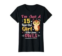 Just A 15 Year Old Girl Who Loves Owls, 15e Anniversaire T-Shirt