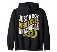 Just A Boy Who Loves Anacondas Serpent rétro Herping Sweat à Capuche