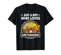 Just A Boy Who Loves Ankylosaurus Funny Dinosaur Prehistoric T-Shirt