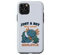 Just A Boy Who Loves Axolotls Cute Salamandre Dinosaure Bleu Coque pour iPhone 11 Pro