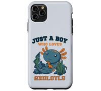 Just A Boy Who Loves Axolotls Cute Salamandre Dinosaure Bleu Coque pour iPhone 11 Pro Max